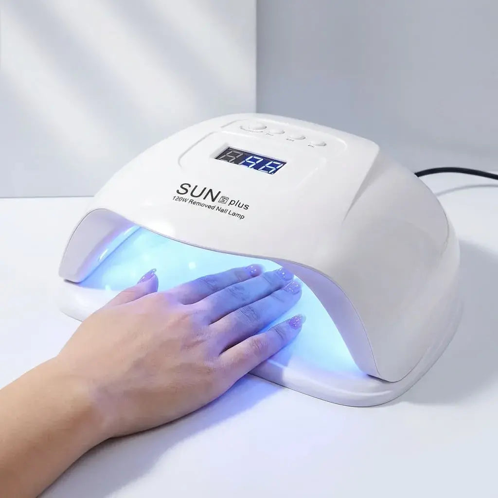 Lámpara UV LED para uñas con 36 LEDs, sensor automático y temporizador, ideal para secado de gel en manos y pies.