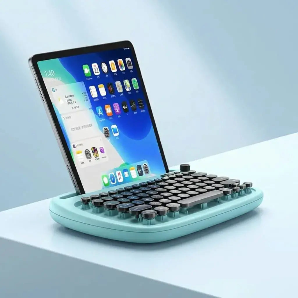 Teclado inalámbrico REMAX con conexión Bluetooth y cable, compatible con Android, iOS, Mac y Windows. Ideal para PC, portátil y celular.