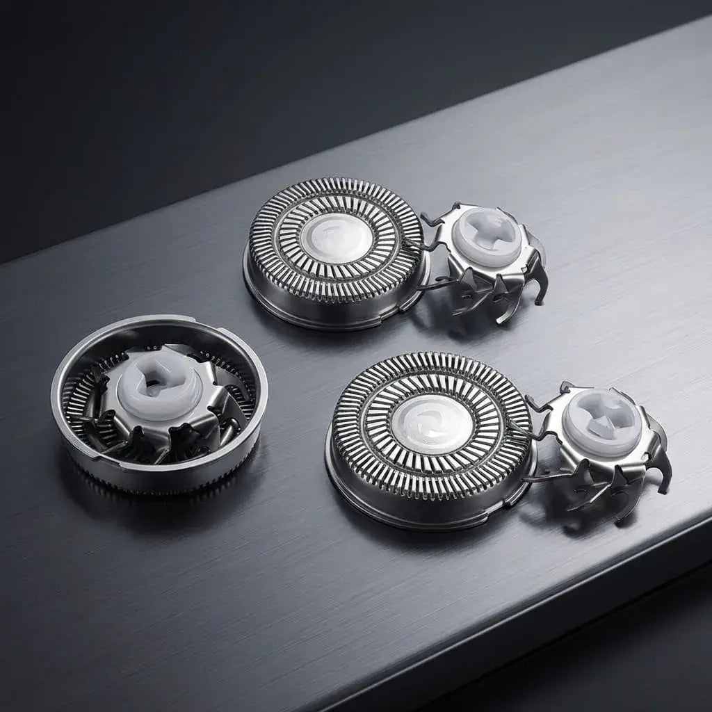 Cuchillas de repuesto para cabezal de afeitadora eléctrica con diámetro de 2 cm. Reemplazo práctico para mantener un afeitado uniforme y preciso.