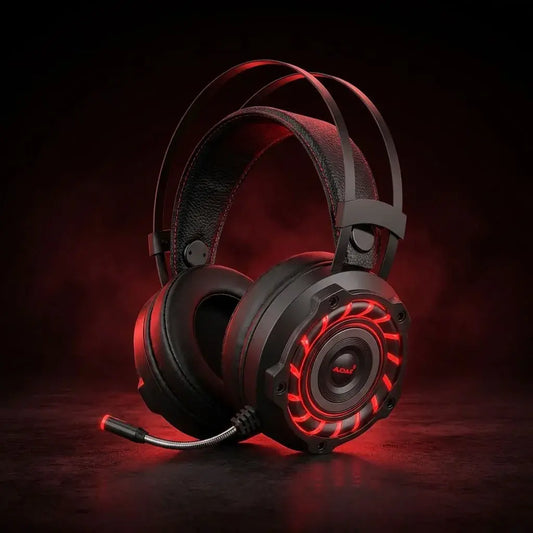 Audífonos gamer Aoas AS-30 con sonido estéreo y micrófono ajustable. Almohadillas cómodas y diseño ideal para largas sesiones en PC.