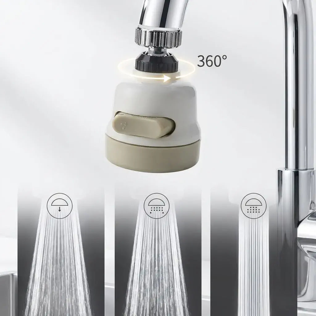 Grifo ahorrador de agua con rotación 360° y doble modo de salida. Ideal para cocina y baño, mejora la presión y optimiza el consumo diario.