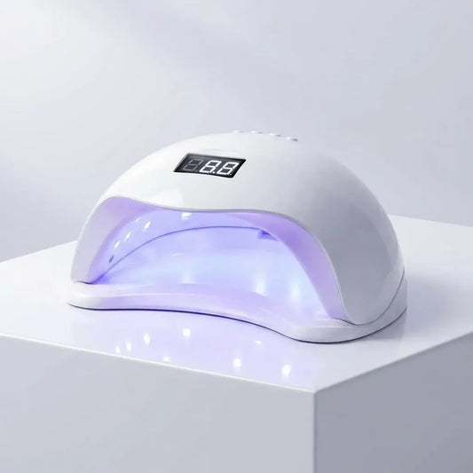 Lámpara UV LED Sun 5 48W para uñas con sensor automático y temporizador. Secado uniforme para esmalte en gel profesional y doméstico.