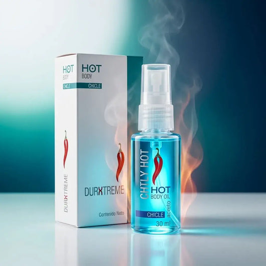 Lubricante íntimo efecto caliente con sabor chicle, ideal para deslizamiento suave y uso personal.