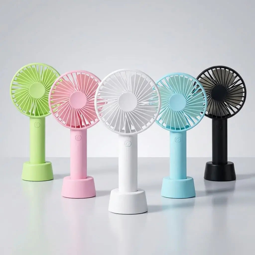 Mini ventilador recargable USB portátil con 3 velocidades, ligero y práctico, ideal para trabajo, viajes y uso diario.