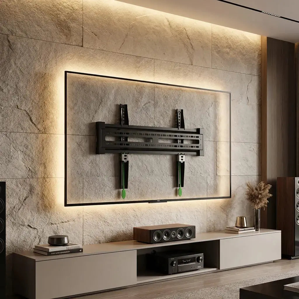 Soporte fijo para TV de 42 a 75 pulgadas, montaje en pared, diseño slim y resistente, ideal para hogar u oficina.