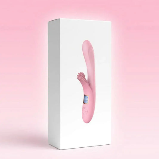 Vibrador recargable con pantalla LED, 10 modos de vibración y función de calefacción. Resistente al agua y carga USB.